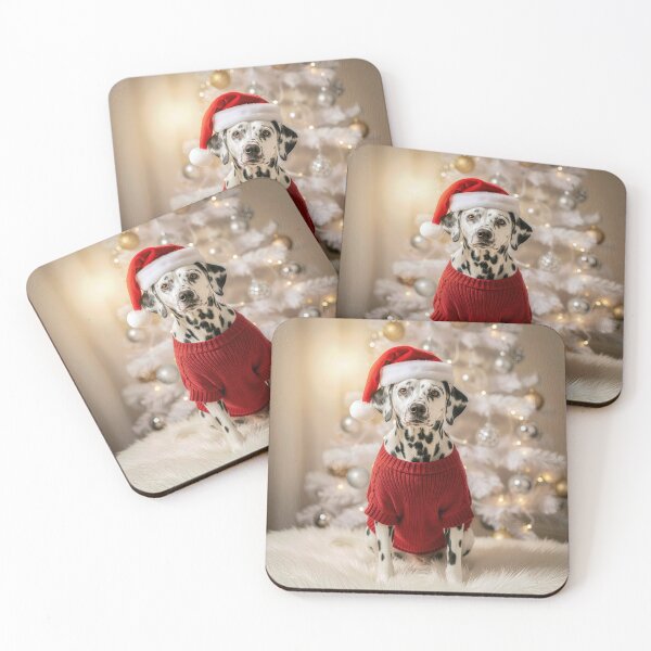 Item preview, Christmas Dalmatian Posing By a White Holiday Tree designed and sold by Maria Dryfhout.