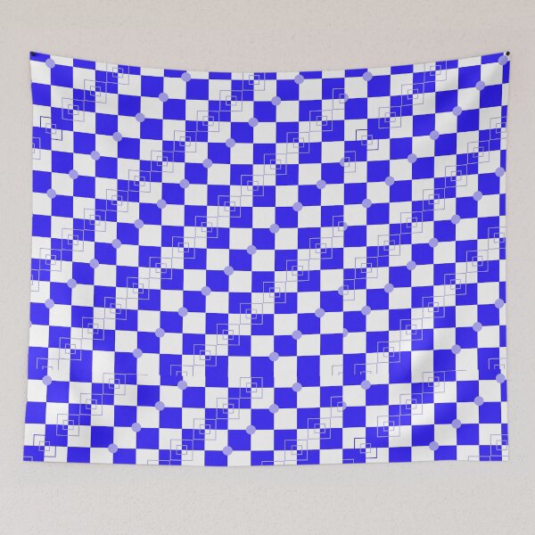 Item preview, Blue Checkered Geometric Pattern – Modern Abstract Background designed and sold by katerin17.