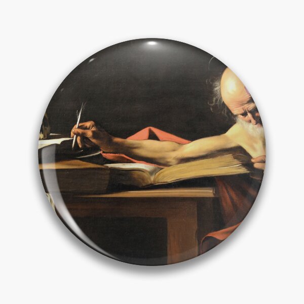 Item preview, Coquette Saint Jerome Writing - Caravaggio Art Parody with Pink Bows designed and sold by Open Canvas.