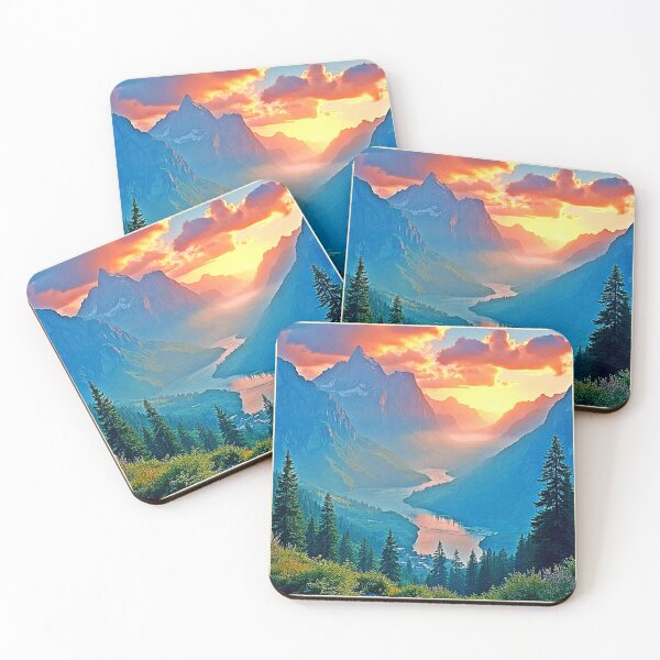 Item preview, Mountain Sunset: Golden Valley Peace Art designed and sold by Health And Fitness Posts e-Store.