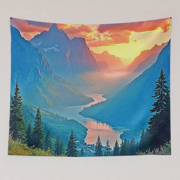 Item preview, Mountain Sunset: Golden Valley Peace Art designed and sold by Health And Fitness Posts e-Store.