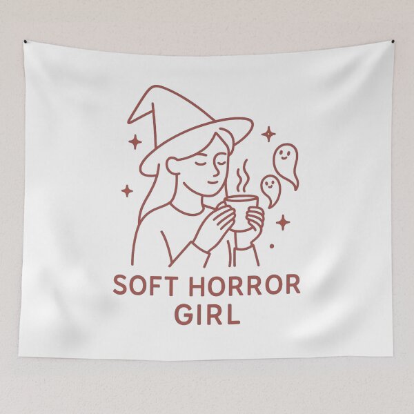 Item preview, Soft Horror Girl – Cozy Witch Aesthetic Line Art designed and sold by SidTastic .