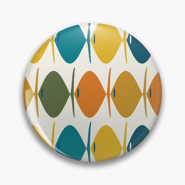 Item preview, Retro Fish Mid Century Modern Multicolor Abstract Pattern designed and sold by kierkegaard.