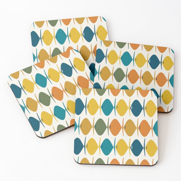 Item preview, Retro Fish Mid Century Modern Multicolor Abstract Pattern designed and sold by kierkegaard.