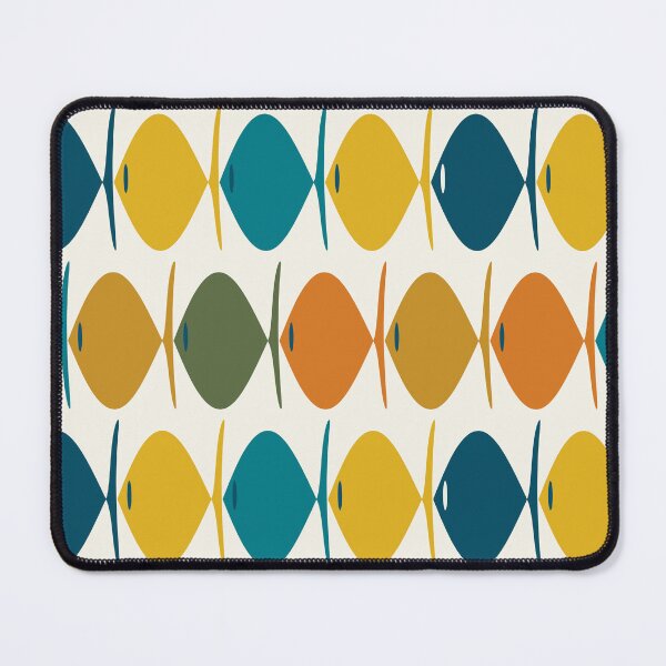 Item preview, Retro Fish Mid Century Modern Multicolor Abstract Pattern designed and sold by kierkegaard.