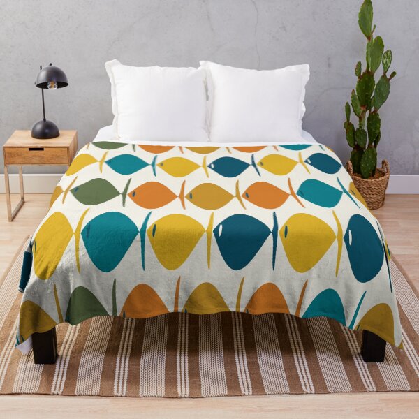 Item preview, Retro Fish Mid Century Modern Multicolor Abstract Pattern designed and sold by kierkegaard.
