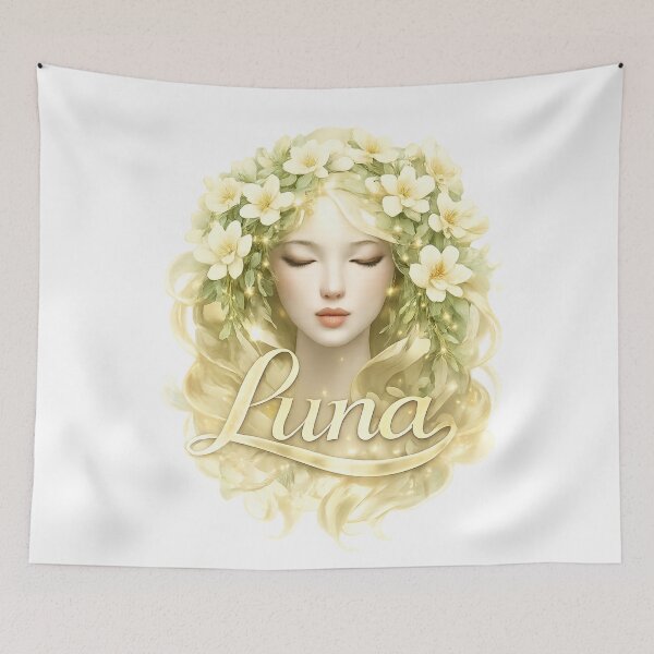 Item preview, Luna Virgo – Pure Beauty Female Name Zodiac Fantasy Art Design designed and sold by AlexLineArt.