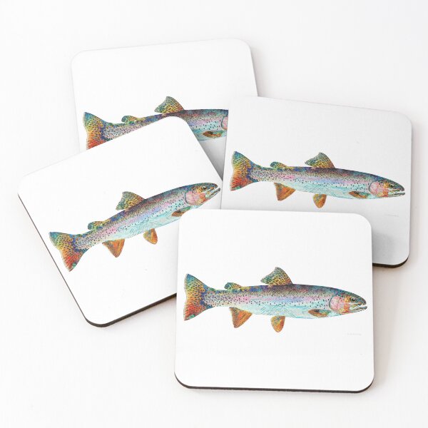 Item preview, Colorful Trout On White Fish Art designed and sold by Sharon Cummings Art.