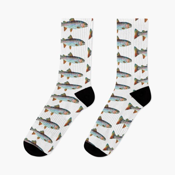 Item preview, Colorful Trout On White Fish Art designed and sold by Sharon Cummings Art.
