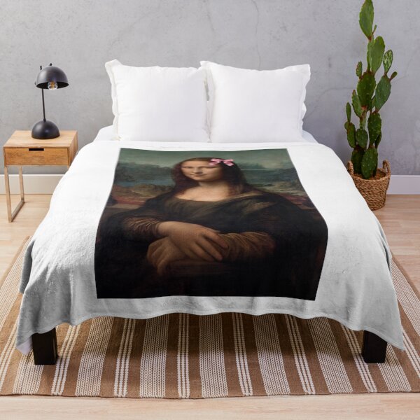 Item preview, Coquette Mona Lisa - Da Vinci Art Parody with Pink Bow designed and sold by Open Canvas.