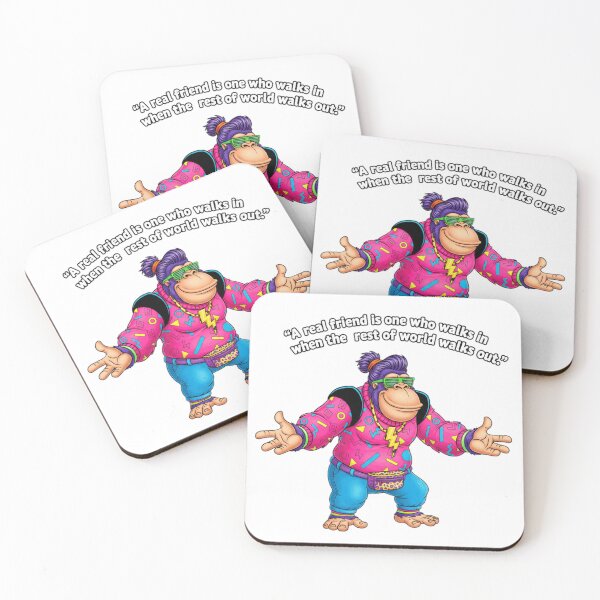 Item preview, Real Friend Gorilla 80s Retro Funk - Loyalty & Friendship Quote designed and sold by MarsupilamiFans.