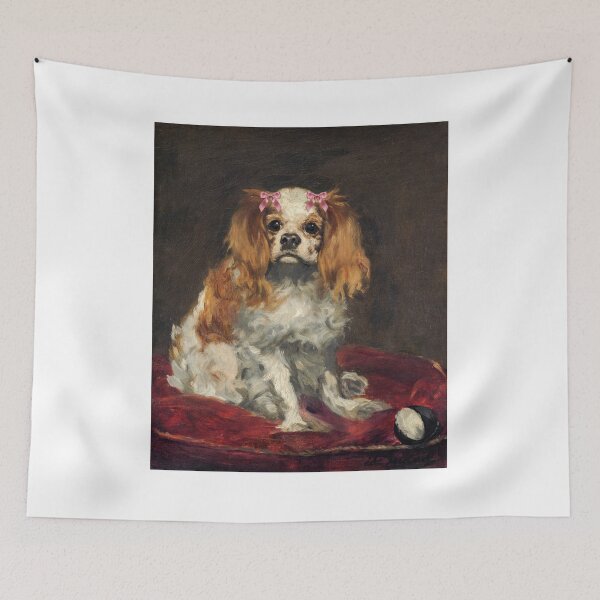 Item preview, Coquette King Charles Spaniel - Manet Dog Art Parody with Pink Bows designed and sold by Open Canvas.