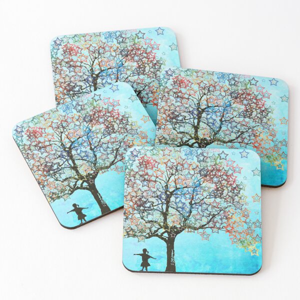 Item preview, Star Dancing Colorful Tree Art designed and sold by Sharon Cummings Art.