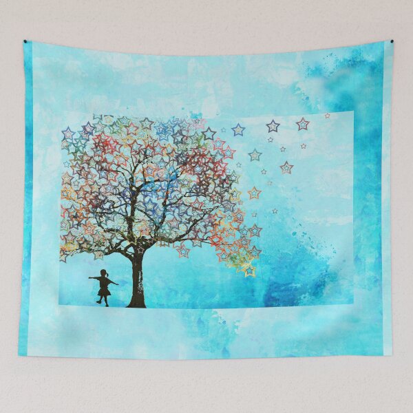 Item preview, Star Dancing Colorful Tree Art designed and sold by Sharon Cummings Art.