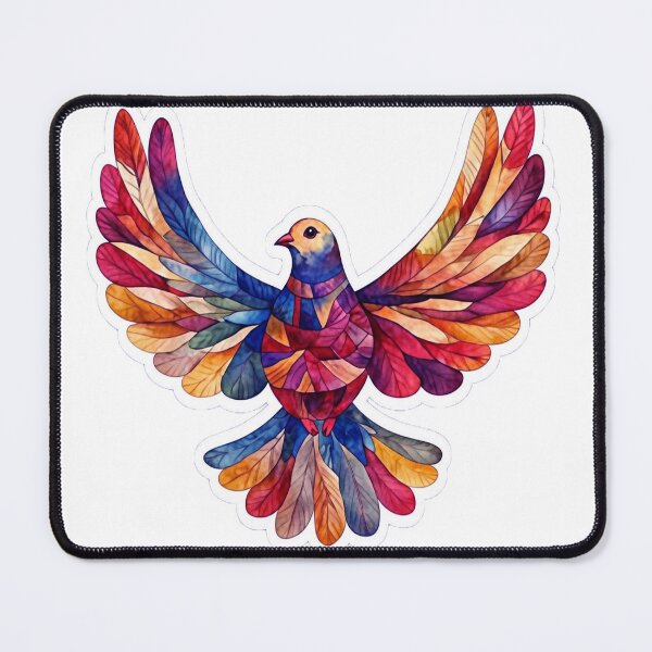 Item preview, Luxury Holographic Mosaic Dove Vinyl Sticker – Ultra-Realistic Geometric Feather Art designed and sold by ARTCREATESHOP.