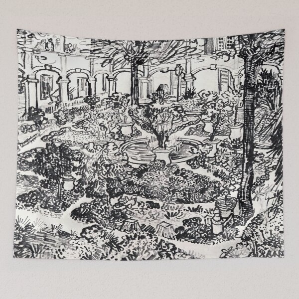 Item preview, Vincent Van Gogh - The Courtyard Of The Hospital At Arles designed and sold by st1art.