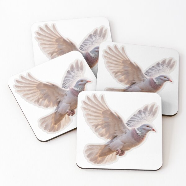 Item preview, Vibrant Autumn Mosaic Dove Sticker – Hyper-Realistic Flying Bird with Rainbow Feathers  designed and sold by ARTCREATESHOP.