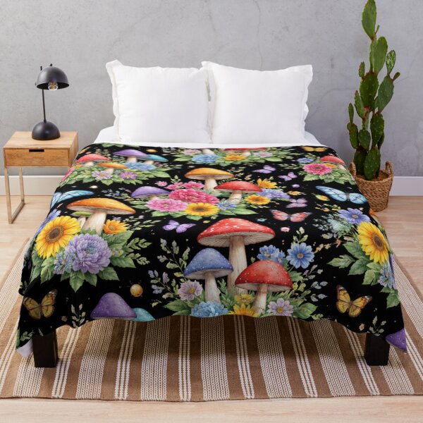 Item preview, Patrón de jardín de setas de medianoche designed and sold by ArtDesignRemix.