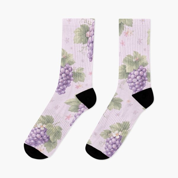 Item preview, Watercolor grape pattern with leaves on pastel background designed and sold by juthamas8426.