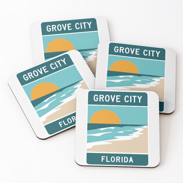 Item preview, Grove City Florida - Beach Sign designed and sold by TheOldMittenIllustrated.