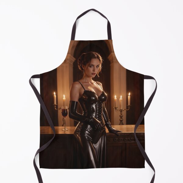 Item preview, Shiny Black Latex Evening Gown - Gothic Wine Portrait designed and sold by Magic-Reality.
