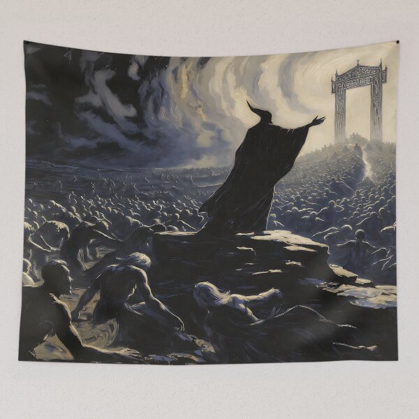 Item preview, Satan leading mankind to an astral gate designed and sold by AbsoluteAI.