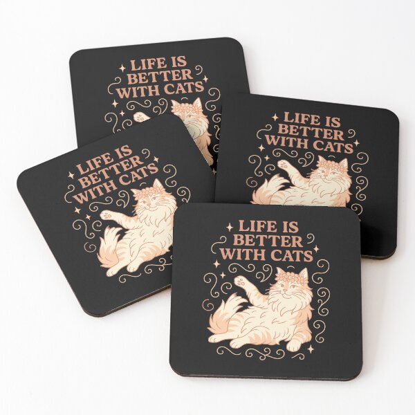 Item preview, Life Is Better With Cats Floral Frame – Soft Vintage Kitty designed and sold by WhiskerlyGfx.