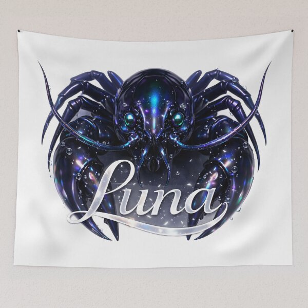 Item preview, Luna Cancer – Cosmic Protector Female Name Zodiac Fantasy Art Design designed and sold by AlexLineArt.
