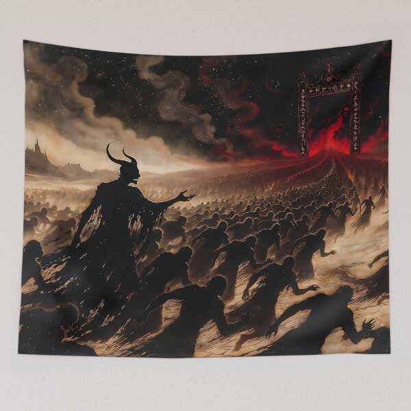 Item preview, Satan leading mankind to an astral gate designed and sold by AbsoluteAI.