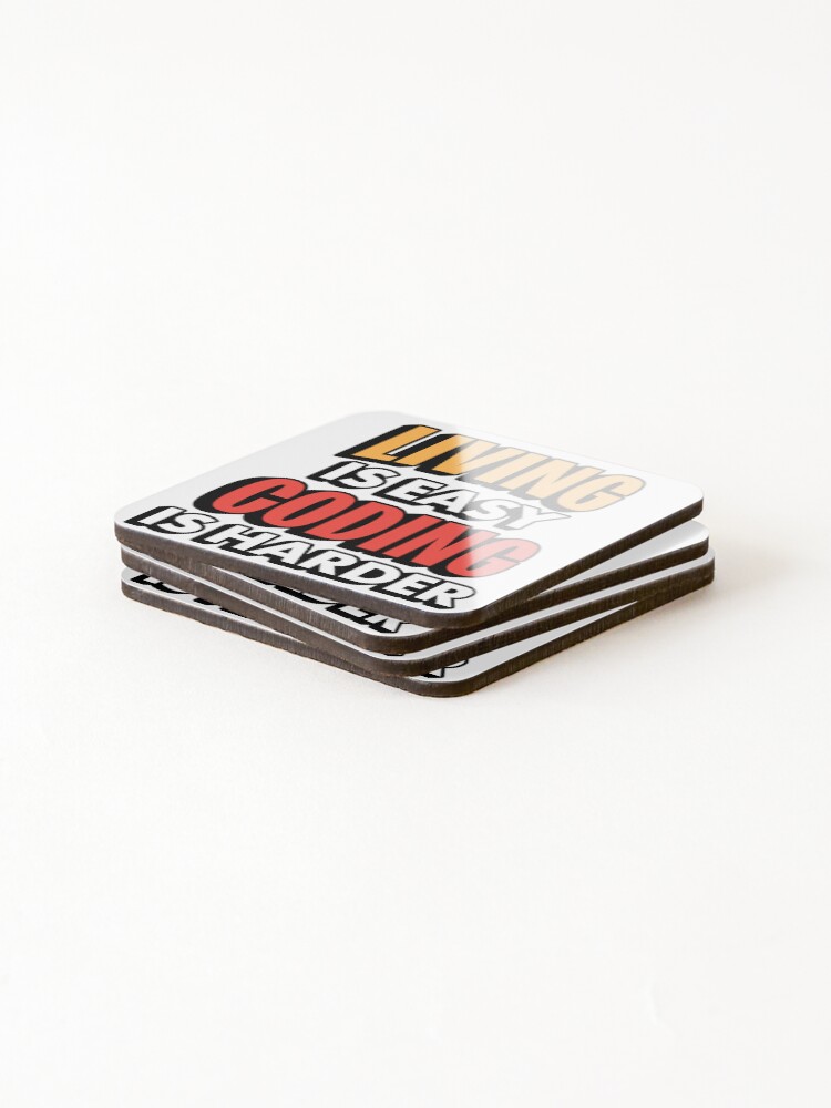 Thumbnail 4 of 5, Coasters (Set of 4), Coding is HARD designed and sold by devMohaned.