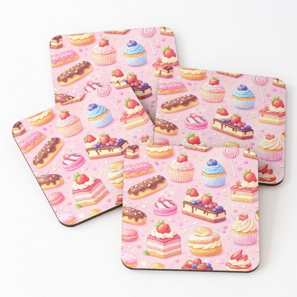 Item preview, Cute watercolor dessert pattern with cakes and pastries designed and sold by juthamas8426.