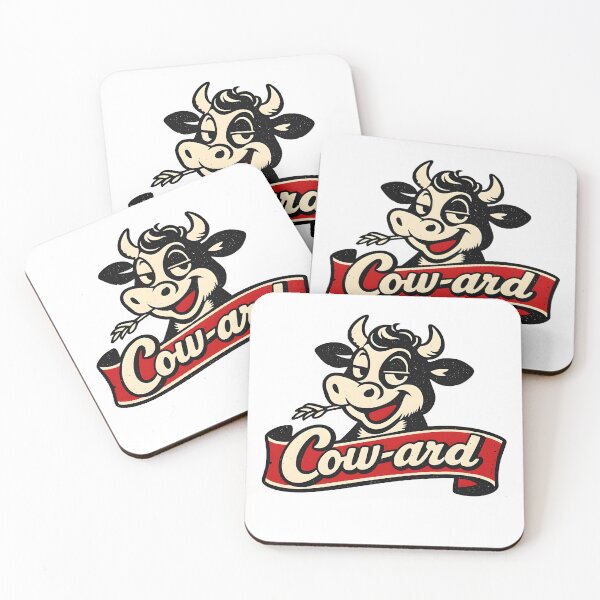 Item preview, Cow-ard – Vintage Retro Cow Humorous Logo designed and sold by Dax Studio.