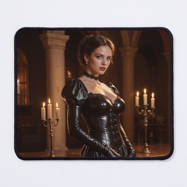 Item preview, Shiny Latex Victorian Gown - Puff Sleeve Gothic Art designed and sold by Magic-Reality.