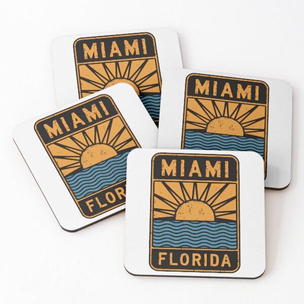 Item preview, Miami Florida - Beach Sign designed and sold by TheOldMittenIllustrated.