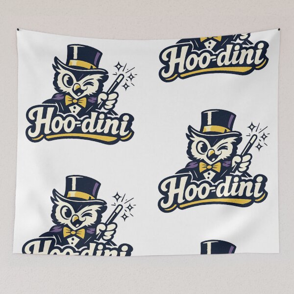 Item preview, Hoo-dini – Vintage Retro Magician Owl Mystic Logo designed and sold by Dax Studio.