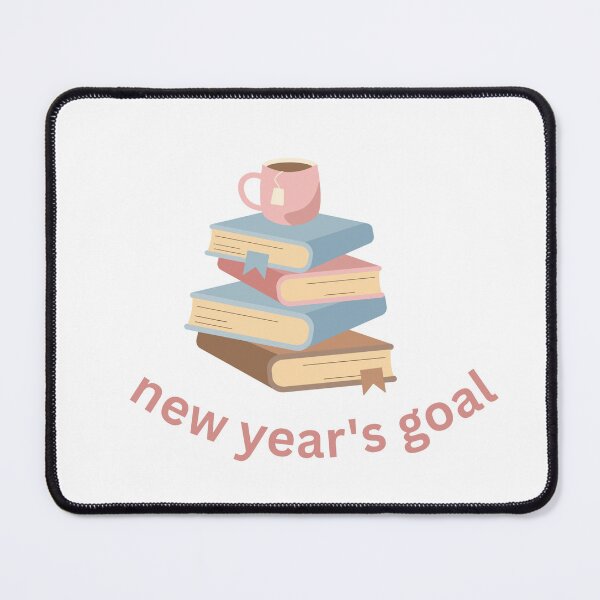 Item preview, New Year’s Goal Sticker | Reading Goals Illustration | Cozy Books and Tea Design designed and sold by omnia designs.