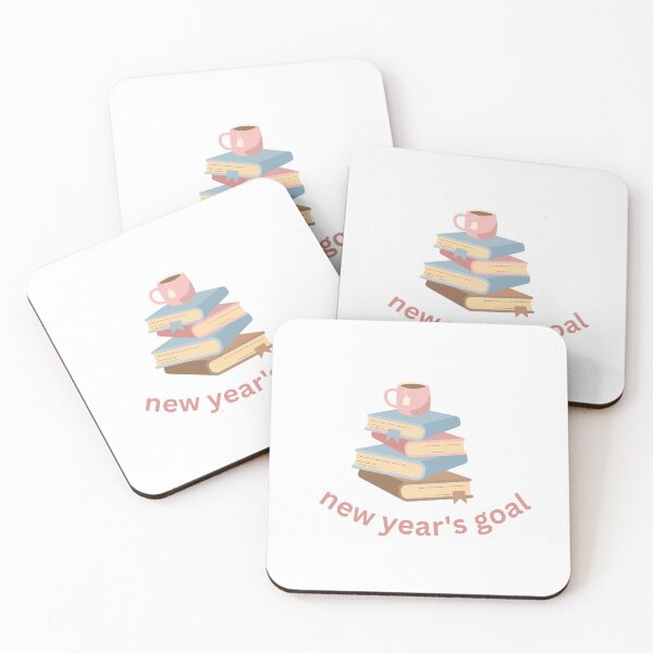 Item preview, New Year’s Goal Sticker | Reading Goals Illustration | Cozy Books and Tea Design designed and sold by omnia designs.