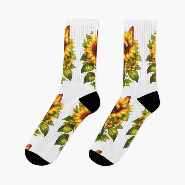 Item preview, Golden Sunflower With Butterfly Harmony designed and sold by HiteshArt111.