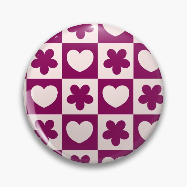 Item preview, Retro Checkerboard Hearts and Flowers Pattern designed and sold by Designnari.