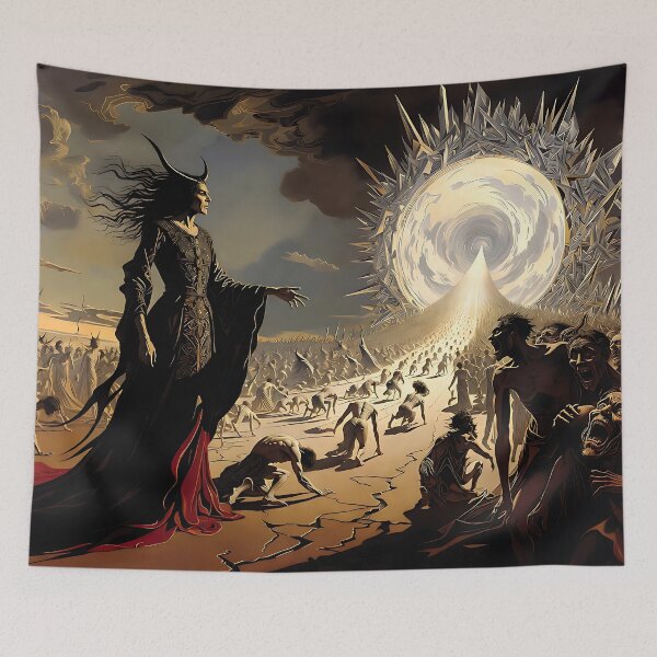Item preview, Satan leading mankind to an astral portal designed and sold by AbsoluteAI.