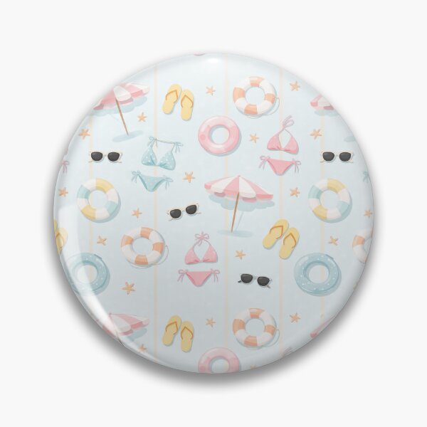 Item preview, Pastel summer beach accessories pattern designed and sold by juthamas8426.