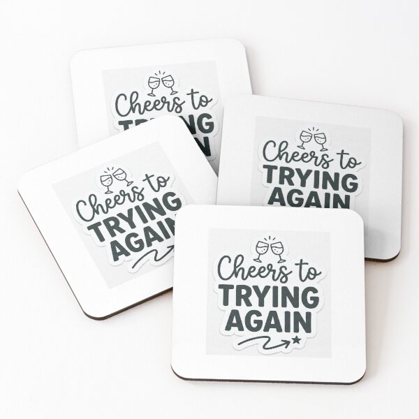 Item preview, ​"Cheers to Trying Again" Motivational Typography Sticker with Icons designed and sold by Sahil-Art.