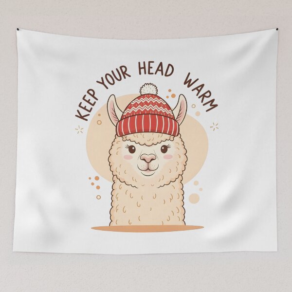 Item preview, Alpaca in a winter hat designed and sold by PrintLabStudio.