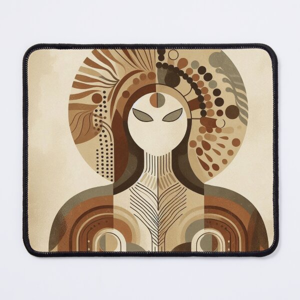 Item preview, The Silent Watcher – Modern Tribal Abstract Art designed and sold by Okmanoo.