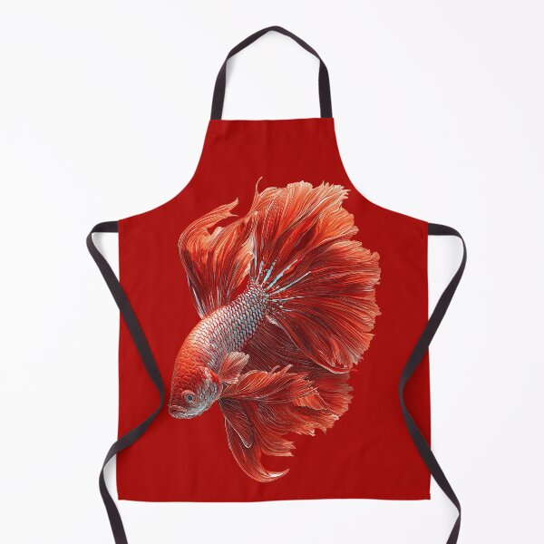 Item preview, Solid Red Veiltail Betta Siamese Fighting Fish Classic Red with Flowing Fins designed and sold by meganohm.