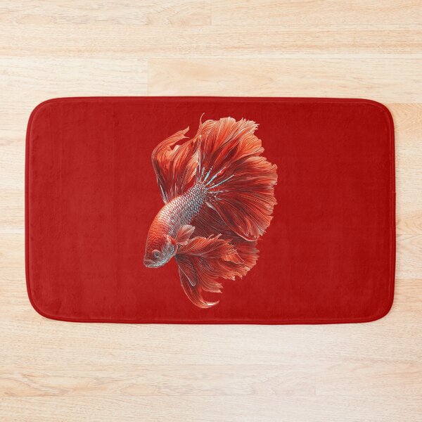 Item preview, Solid Red Veiltail Betta Siamese Fighting Fish Classic Red with Flowing Fins designed and sold by meganohm.
