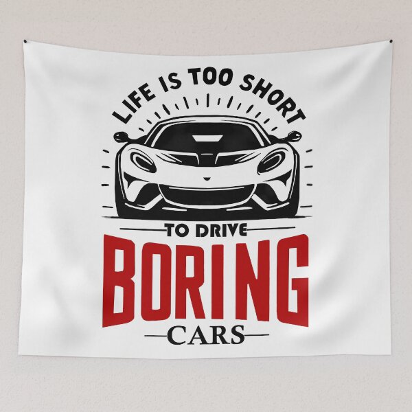 Item preview, Life Is Too Short To Drive Boring Cars - Sports Car Enthusiast T-Shirt designed and sold by DrawDrip.
