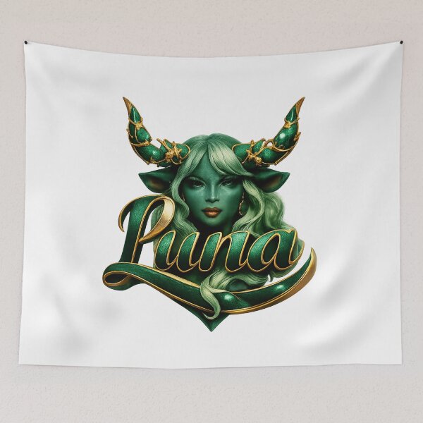 Item preview, Luna Taurus – Earth Power Female Name Zodiac Fantasy Art Design designed and sold by AlexLineArt.