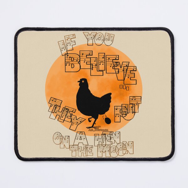 Item preview, Hen On The Moon, hand drawn picture with text designed and sold by AK-Hevonen.