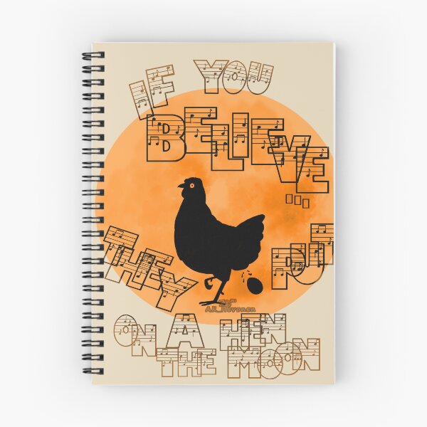 Item preview, Hen On The Moon, hand drawn picture with text designed and sold by AK-Hevonen.